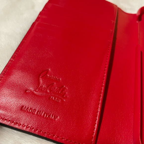 Christian Louboutin Red Leather iPhone Case w/Card Slots & Metal Snap Closure - Picture 11 of 13